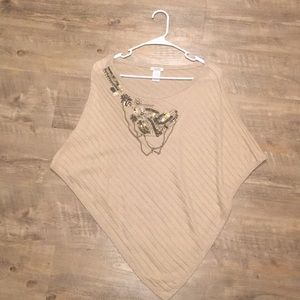 Tan light weight poncho
